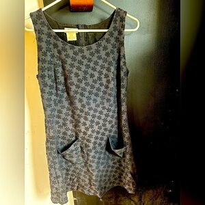 Vintage 90's Black Terry Flower Dress Tunic Size L